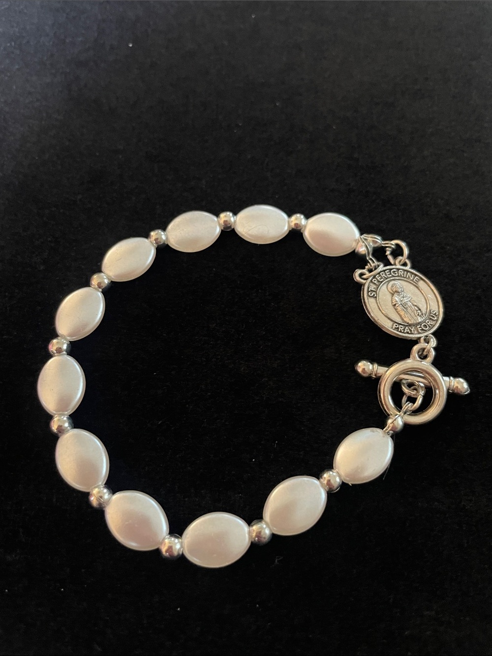 Saint Peregrine!  Gorgeous religious Bracelet New! Silvertone!